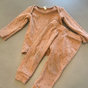 Quincy Mae Brown Polka Dot L/S set